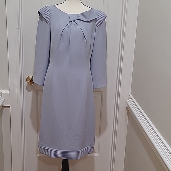 Giorgio Armani Dresses & Skirts - Giorgio Armani Pale Blue Long-Sleeve Midi Dress
